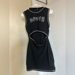 SHEIN bodycon dress Honey Rhinestone Black